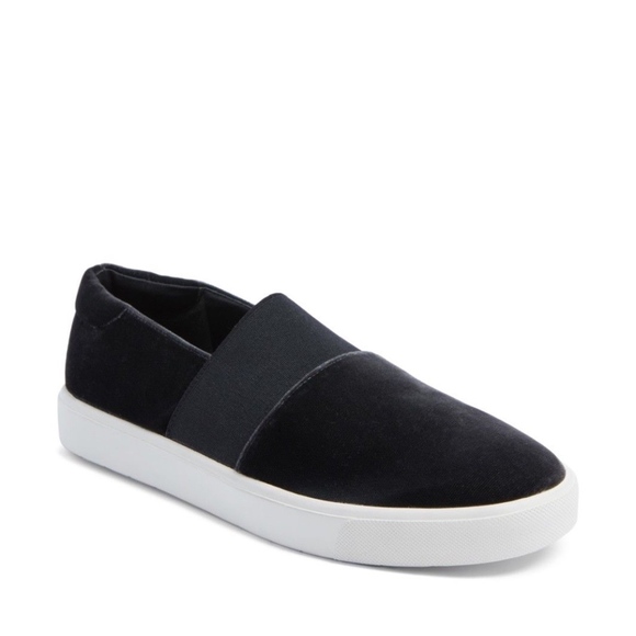 black velvet slip on sneakers